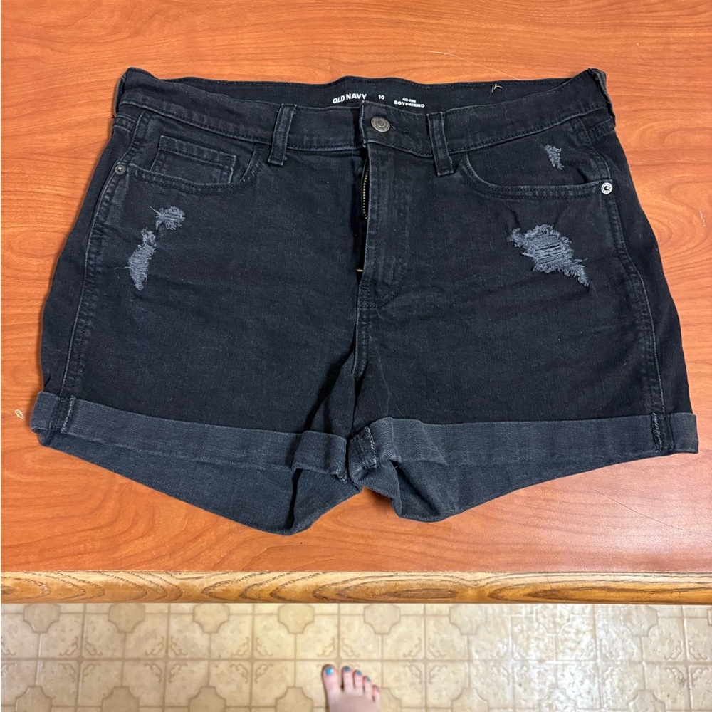 Old Navy Women's Black Denim Shorts Size 10